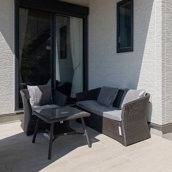 三人掛けガーデンソファ＆テーブルセット