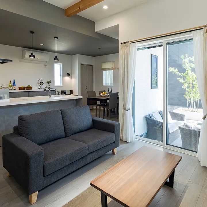 二人掛けリビングソファ＆センターテーブルセット