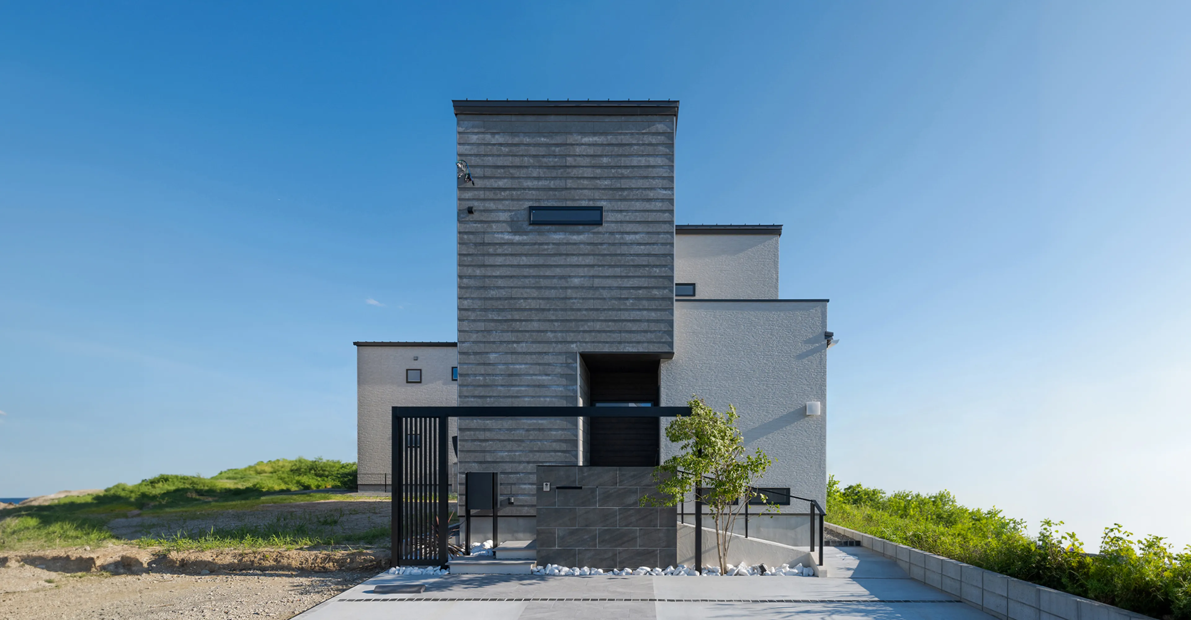 【モデルハウス】リーフコート名古屋茶屋,昼間の外観,上質な佇まいと性能を併せ持ったワンランク上の暮らし