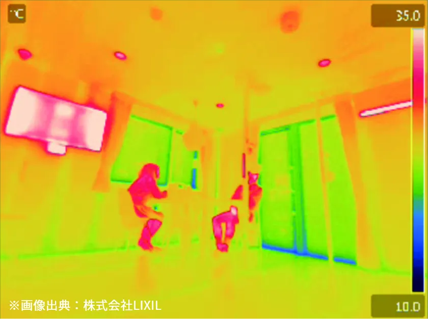 断熱性の高い家のヒートマップ